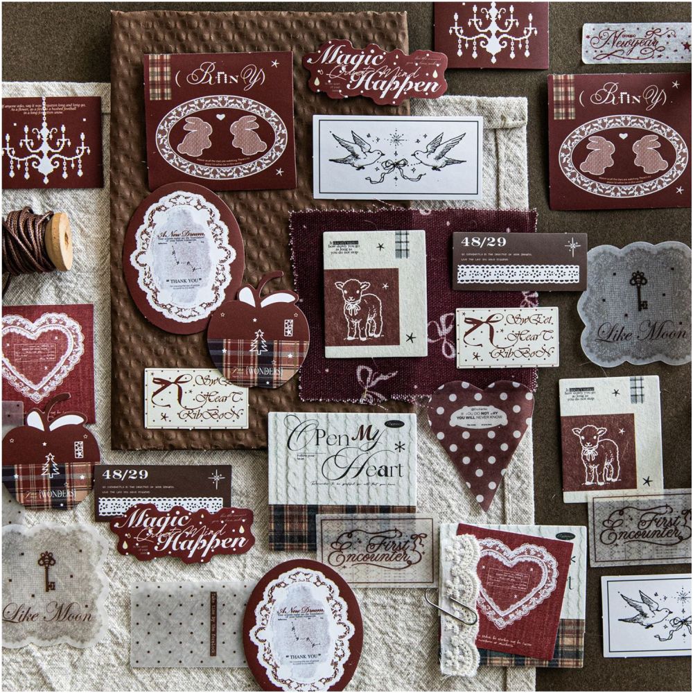 Artistic Hand Drawn Paper Stickers 30 Sheets 4 Styles image 3