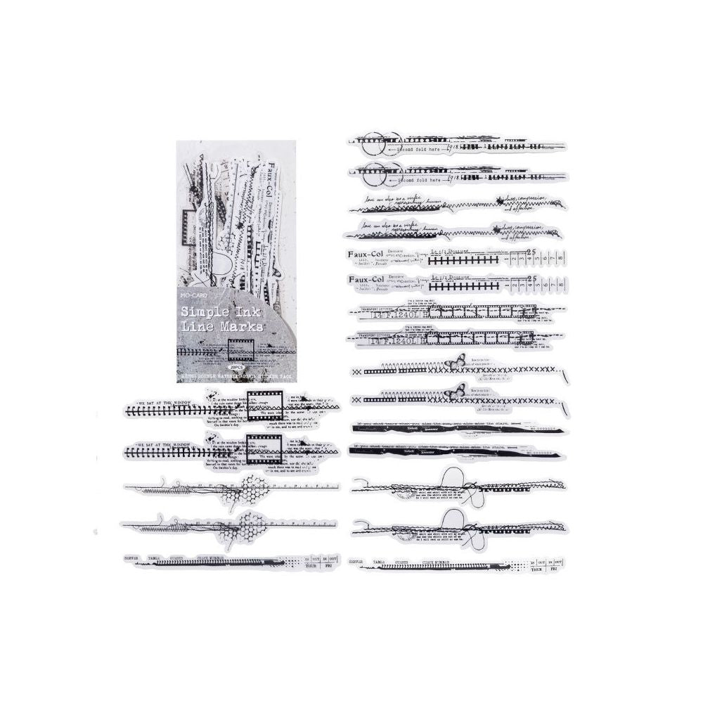 Long strip PET WASHI sticker pack 20 sheets in 6 styles image 4