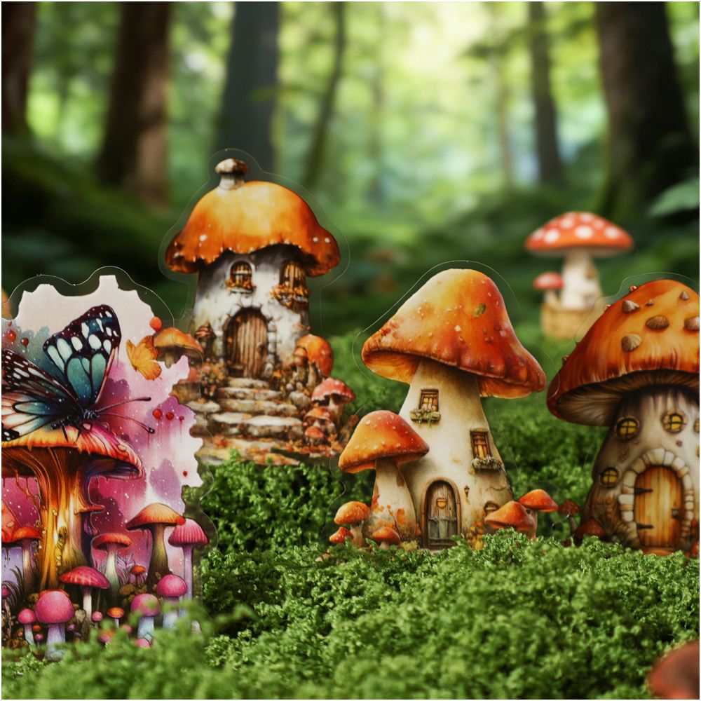 Mushroom House Story Series PET Stickers 18 Sheets 6 Design image 1