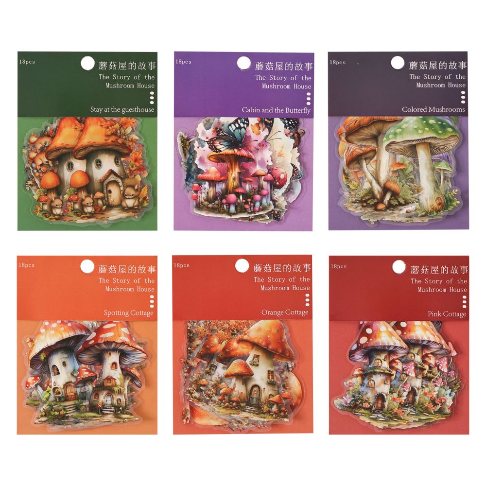 Mushroom House Story Series PET Stickers 18 Sheets 6 Design image 4