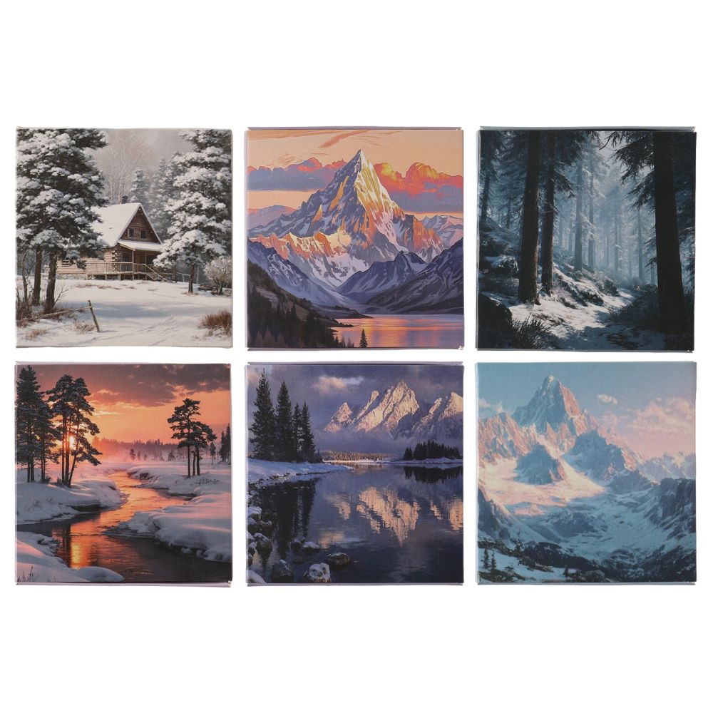 Winter Snow Series Background Material paper 24 Sheets 6 Designs image 4