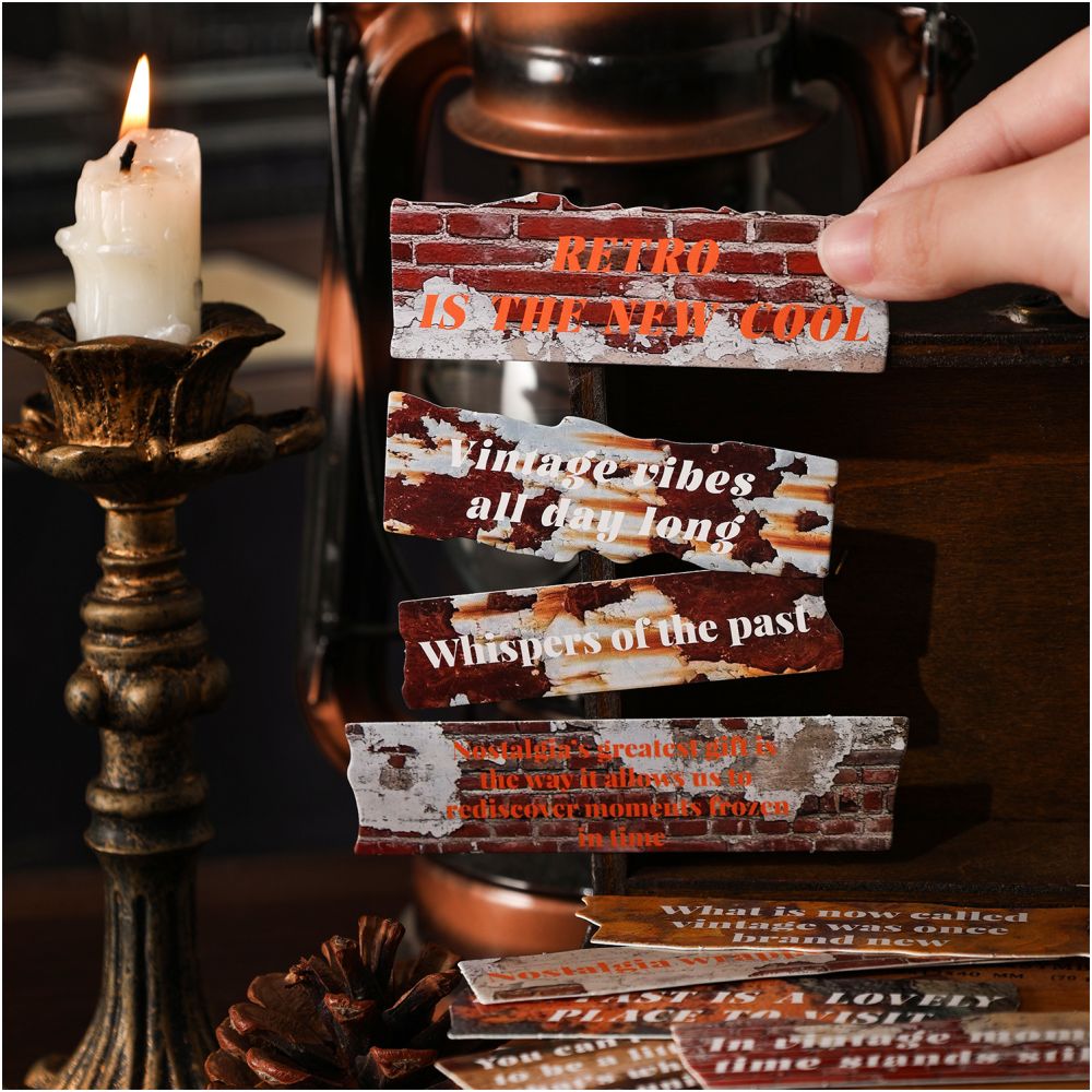 Rusty Word Series Vintage Hard Card Stickers 30 Sheets 6 Styles image 1