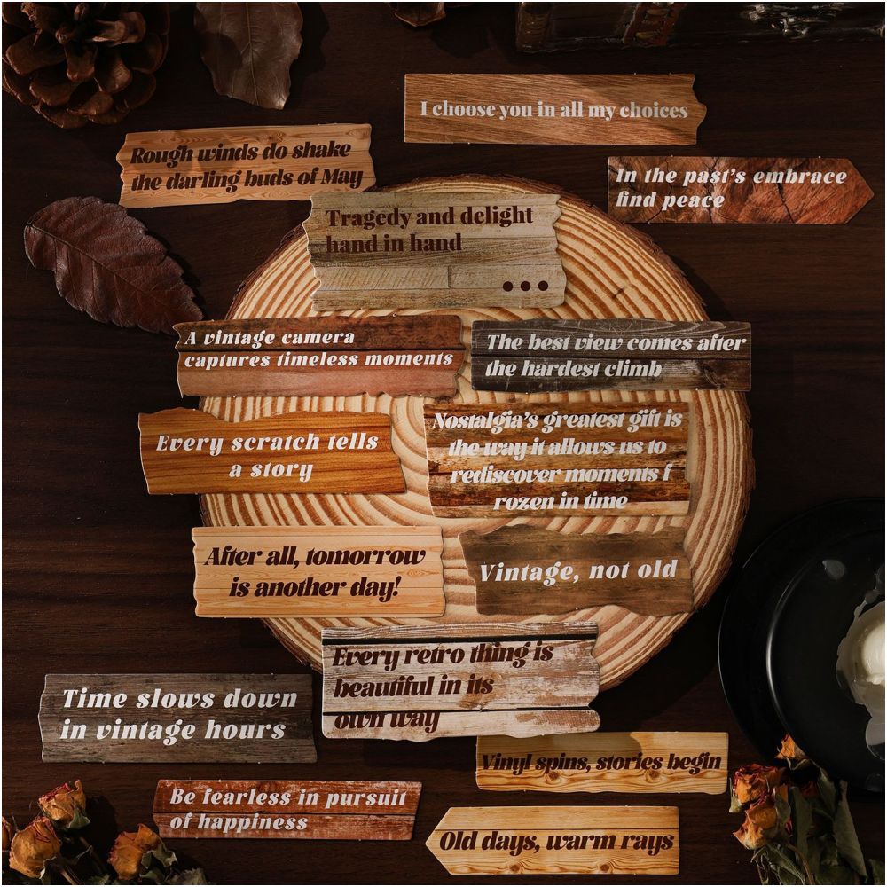 Rusty Word Series Vintage Hard Card Stickers 30 Sheets 6 Styles image 2