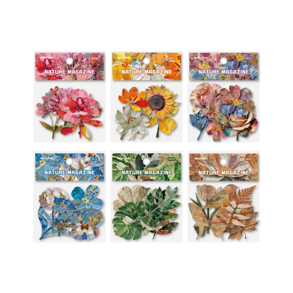Nature Magazine Series Vintage Paper Strickers 6 Sheets 6 Designs image 4