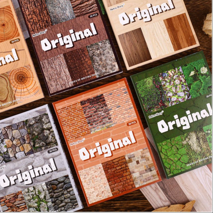 Retro Natural Texture Material paper 30 Sheets 6 design image 0