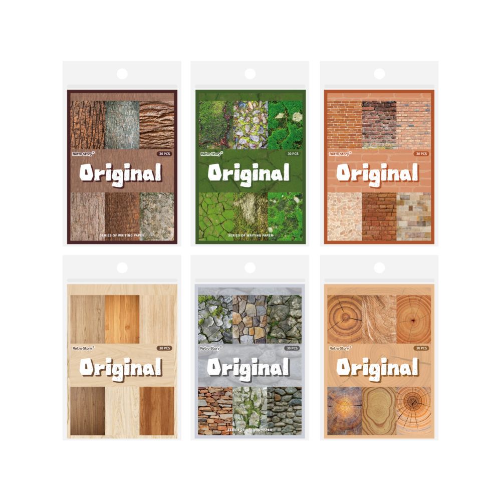 Retro Natural Texture Material paper 30 Sheets 6 design image 4