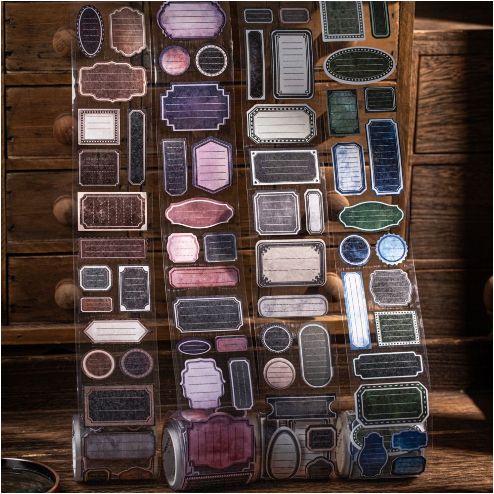 Journal Label Series Washi Tape 4 Designs 5cm x 2m image 1