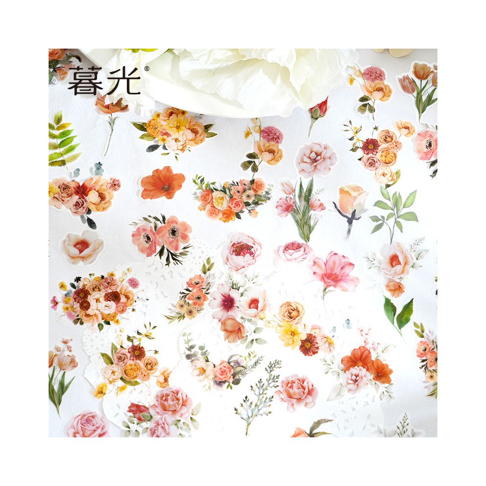 Twilight Mountain Wildflower Series PET Stickeras 6 Designs 50 Pcs image 2