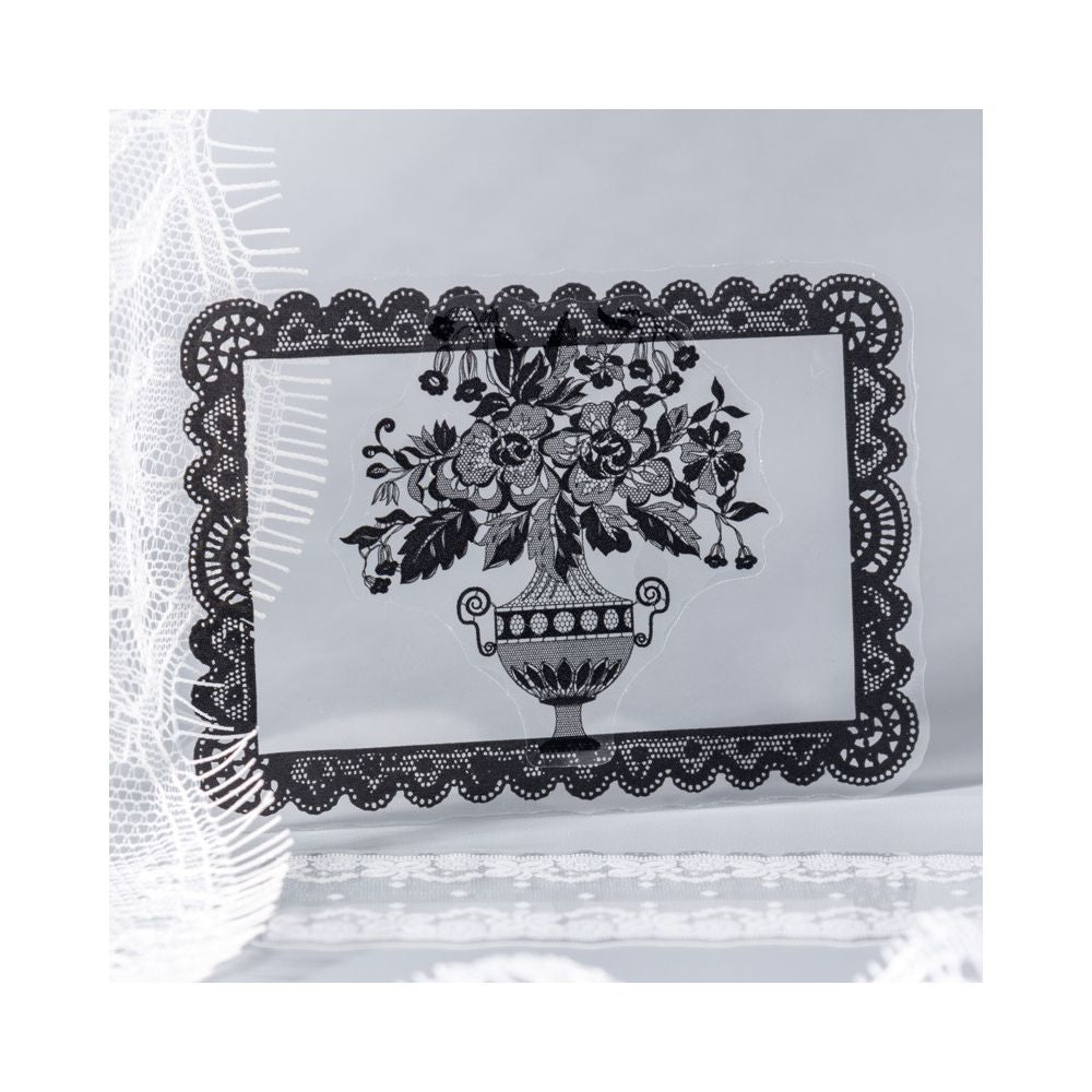 Lace Academy Series Black and White PET Stickers 100 Sheets image 3