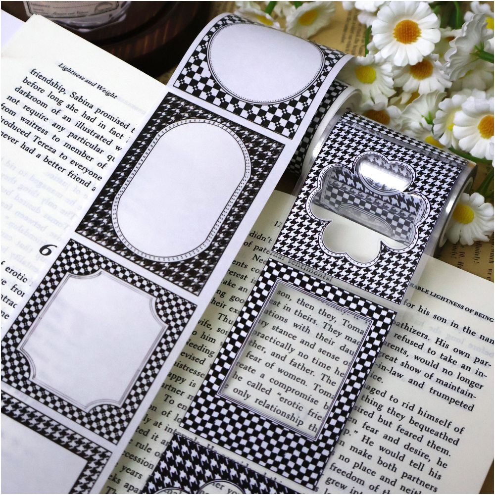 Floral cultural and creative modern frame PET tape 5 5cm x 1m image 0