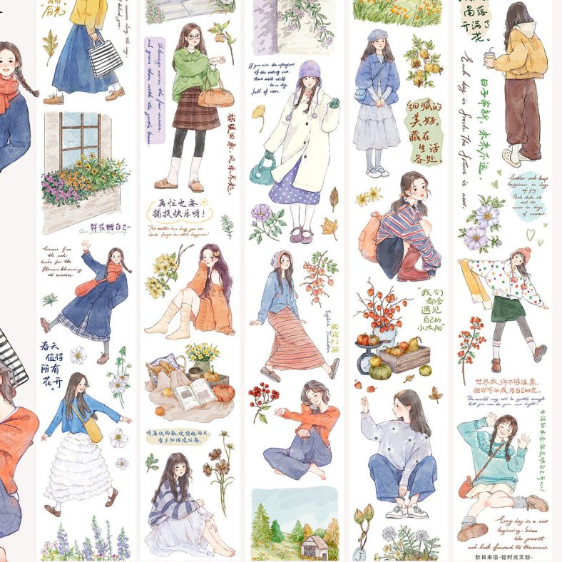 Character Landscape Autumn Day PET Tape 6.5cm x 1m - ViktaShop