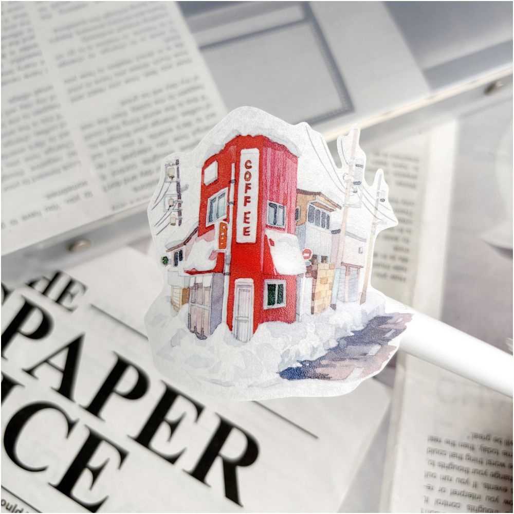 Winter street snow scenery PET tape 7cm x 1m image 3