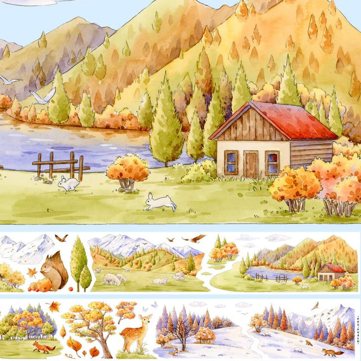 Autumn landscape scenery PET Tape 6.5cm x 1m - ViktaShop