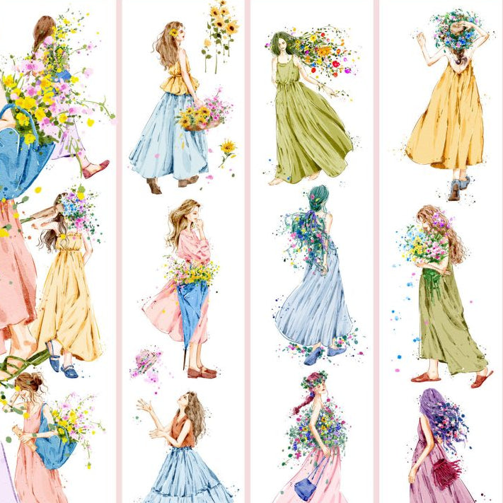 Bohemian style character PET tape 5.5cm x 1m - ViktaShop