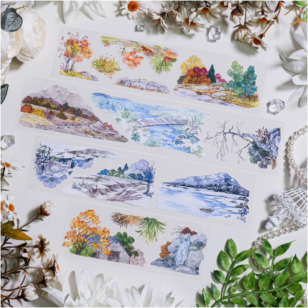 Landscape antique style summer winter PET Tape 6cm x 1m image 3