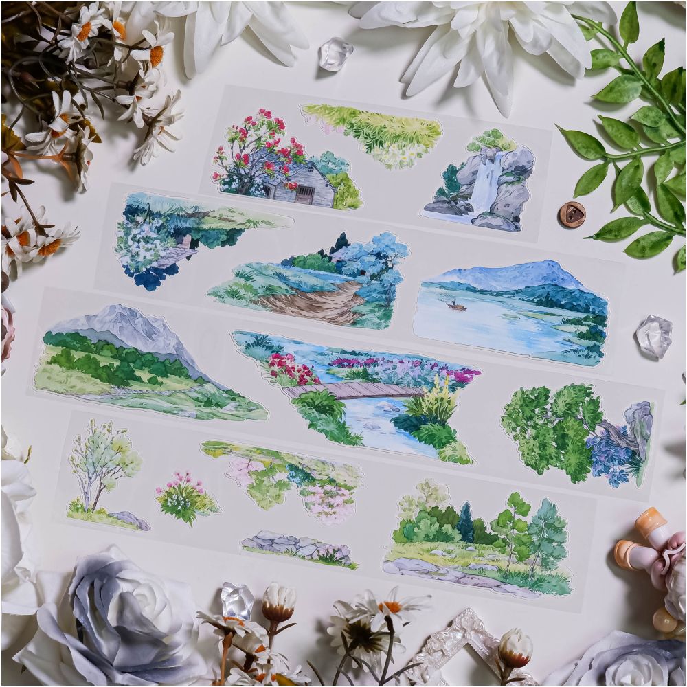 Landscape antique style summer winter PET Tape 6cm x 1m image 4