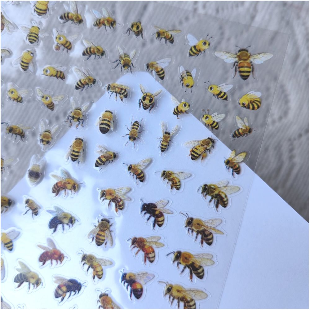 Bee die cutting pet stickers 1 Sheet - ViktaShop