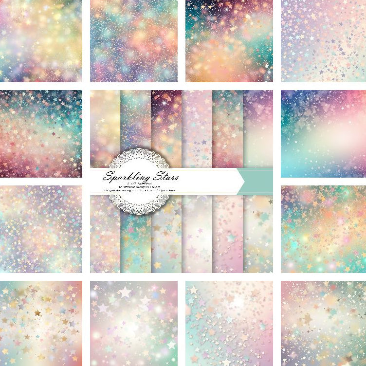 Starry Night and Moonlit Material Paper 3 variants image 0
