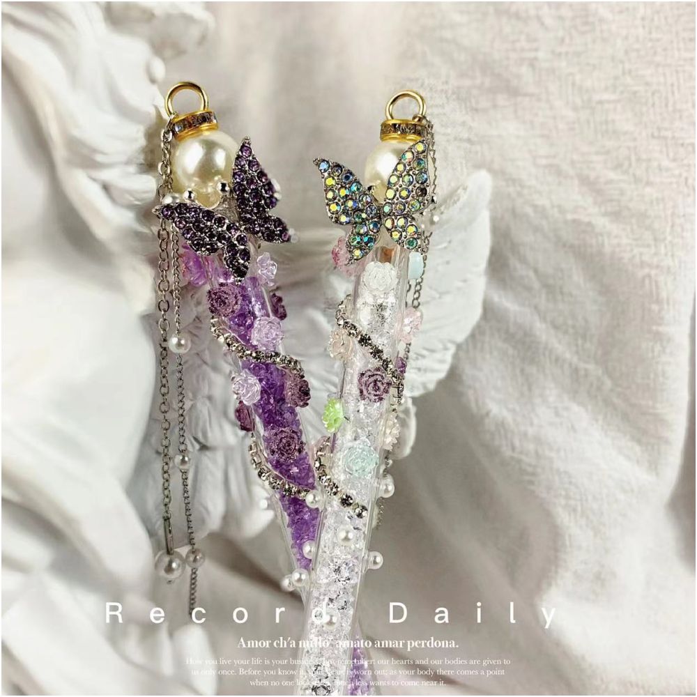 Rhinestone Butterfly tassel pen knife image 0