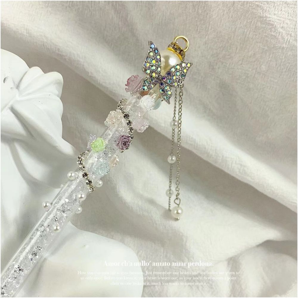 Rhinestone Butterfly tassel pen knife image 4
