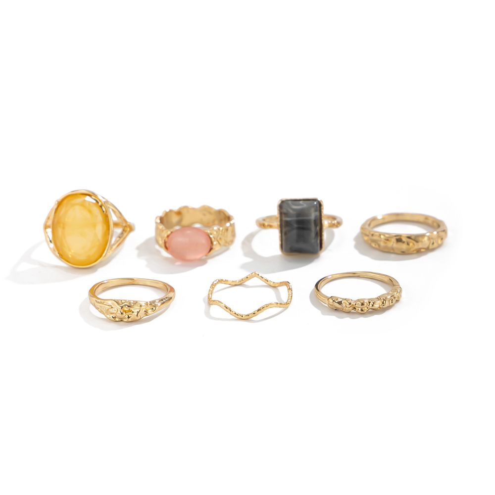 Gemstone retro style Ring set 5 variants image 4