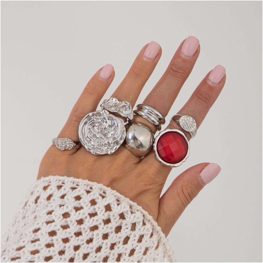 Gemstone retro style Ring set 5 variants