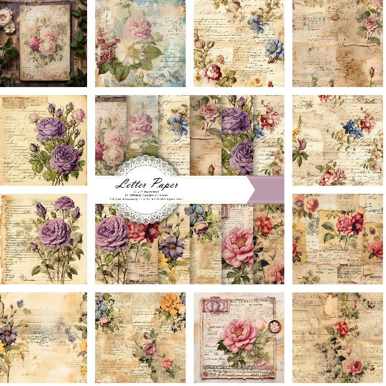 Flower Vintage Letter Material Paper image 0