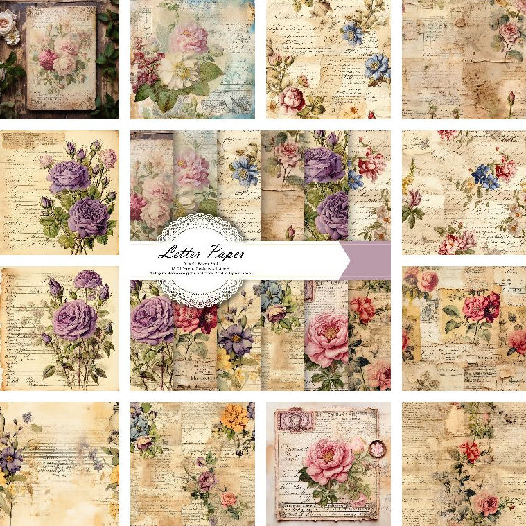 Flower Vintage Letter Material Paper