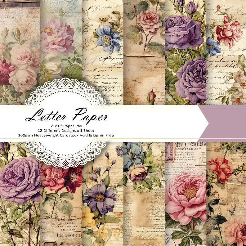 Flower Vintage Letter Material Paper image 1