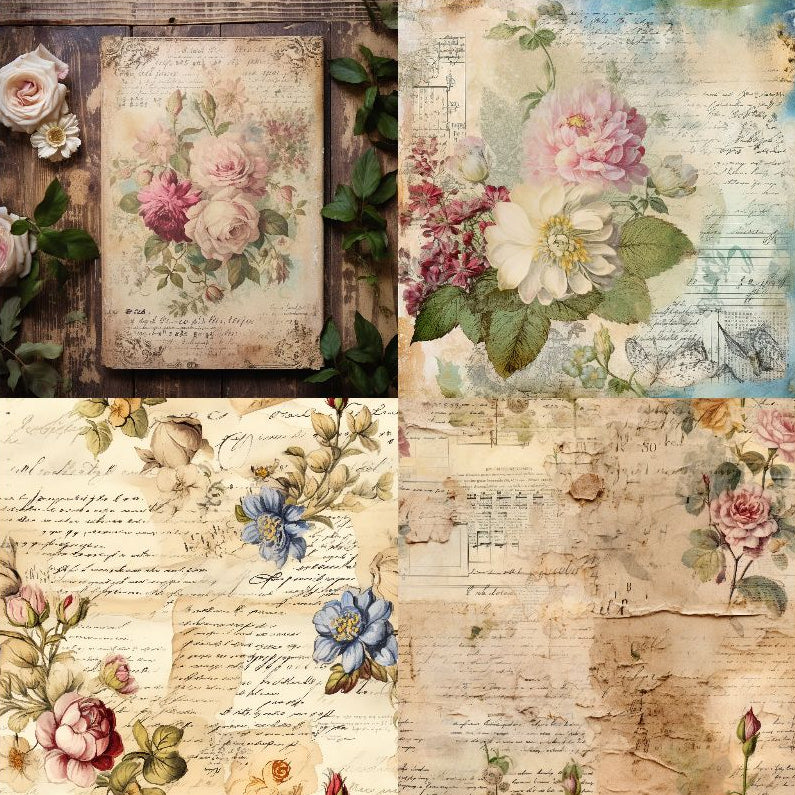 Flower Vintage Letter Material Paper image 2