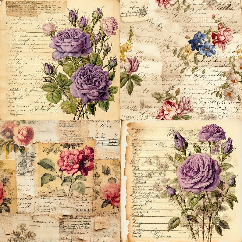 Flower Vintage Letter Material Paper image 3