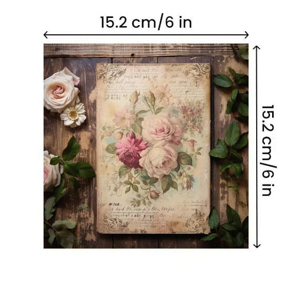 Flower Vintage Letter Material Paper image 4