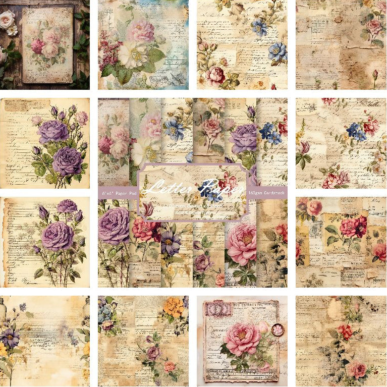 Flower Vintage Letter Material Paper