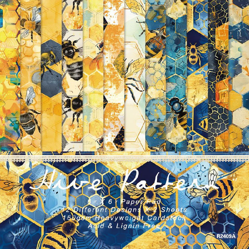 Bee theme background paper 24 sheets 12 designs image 0