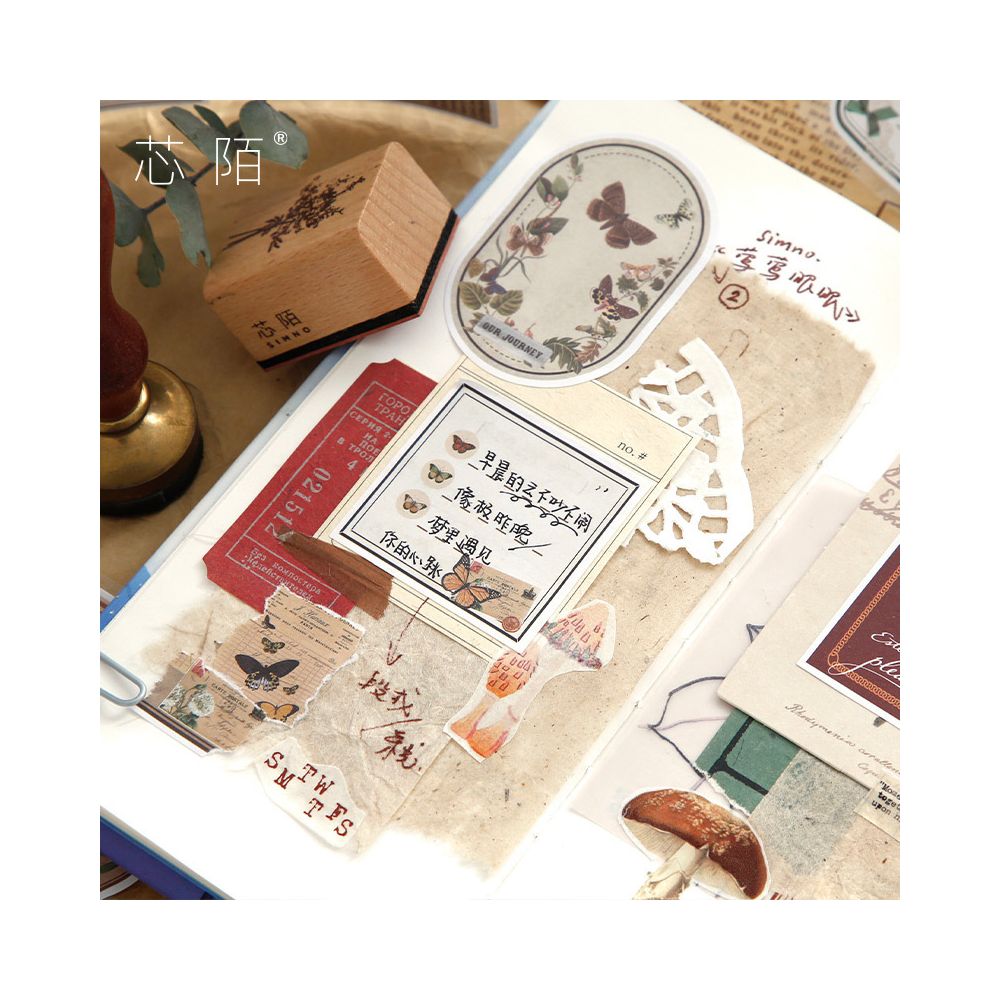 Timeless Series Retro Paper stickers 26 sheets 4 designs image 2