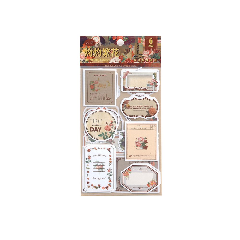 Timeless Series Retro Paper stickers 26 sheets 4 designs image 4