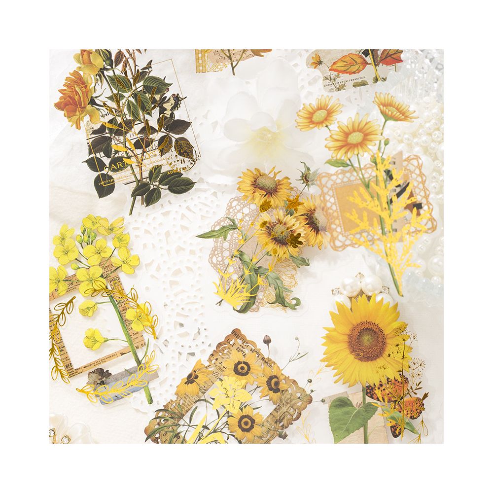 Garden Flower Series PET stickers 30 Sheets 6 Designs image 1