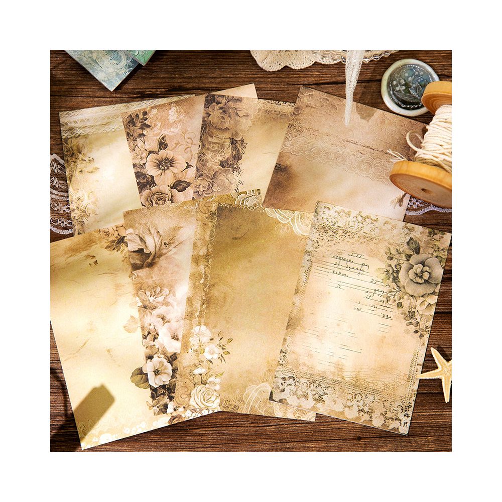 Retro Floral Paper Material 40 Sheets 4 Designs image 3