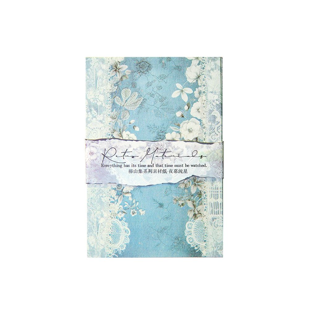 Retro Floral Paper Material 40 Sheets 4 Designs image 4