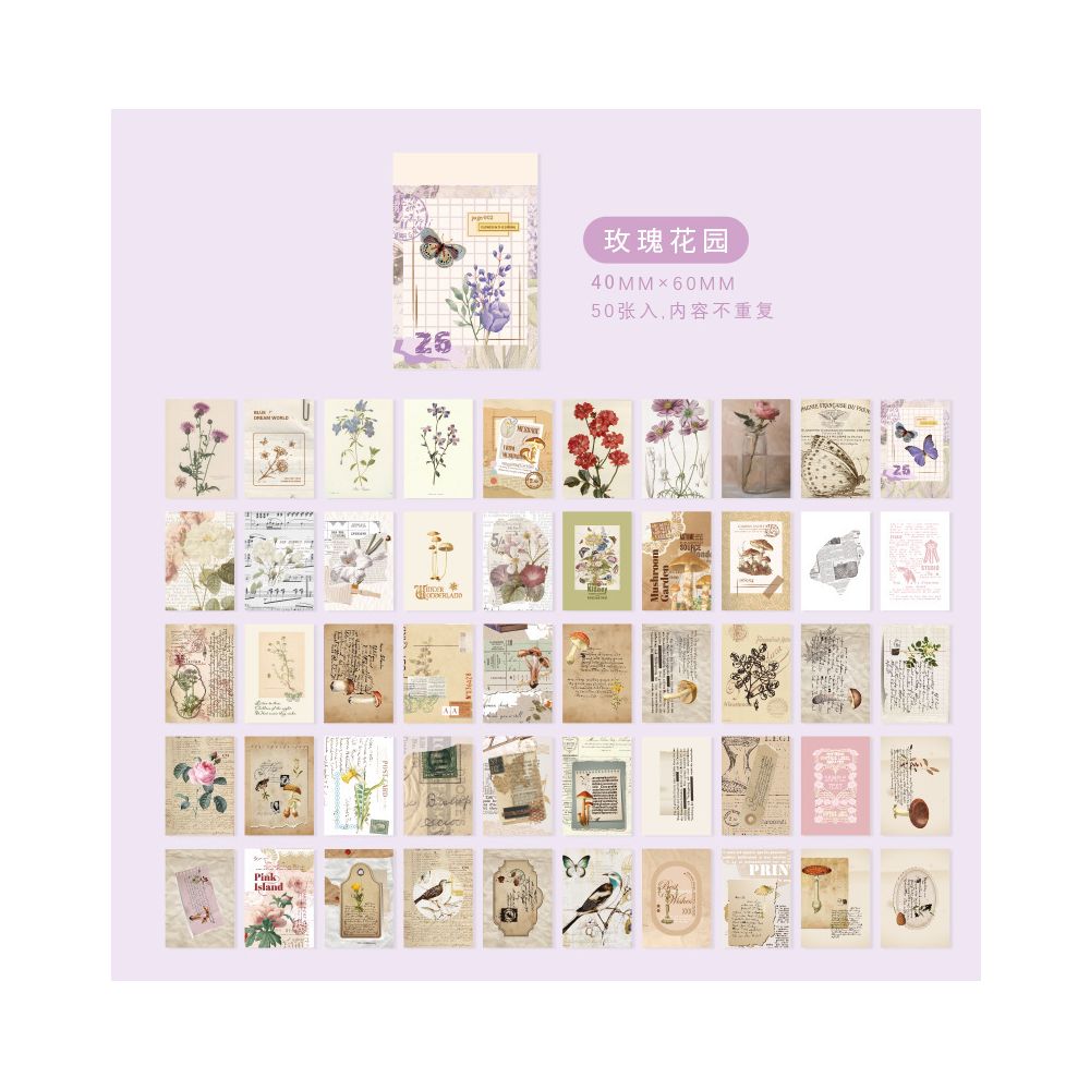 Sticker Book Rose Garden series 50 psc 6 Designs