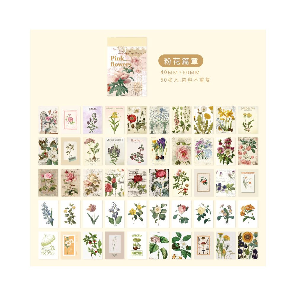 Sticker Book Rose Garden series 50 psc 6 Designs