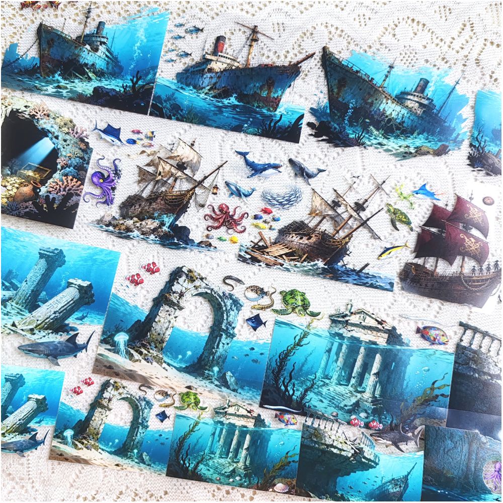 Homemade pirate ship mysterious sea area Pet Tape 9cm x 1m image 3