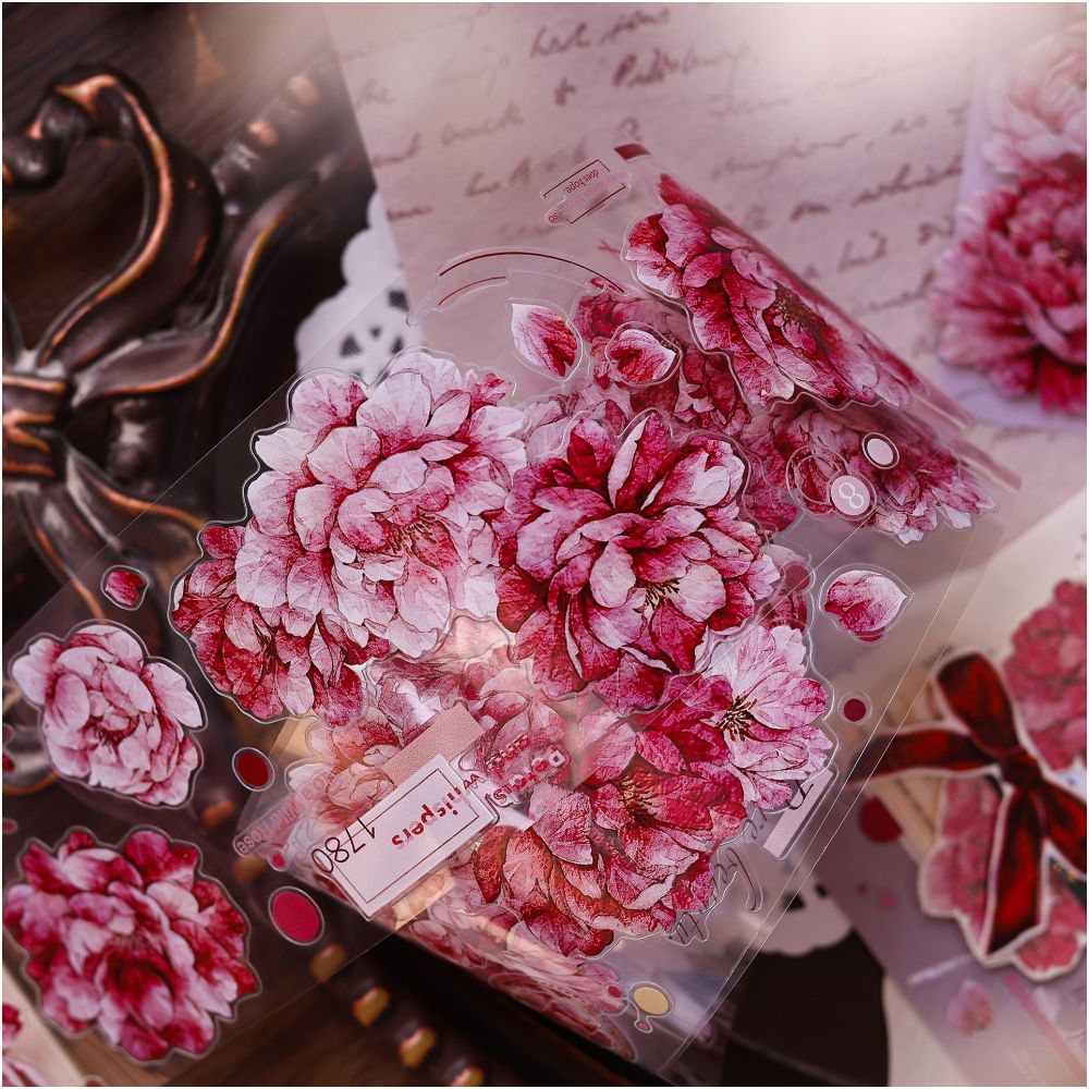 Peony Pink Flower PET Tape 6cm x 1 2m image 1