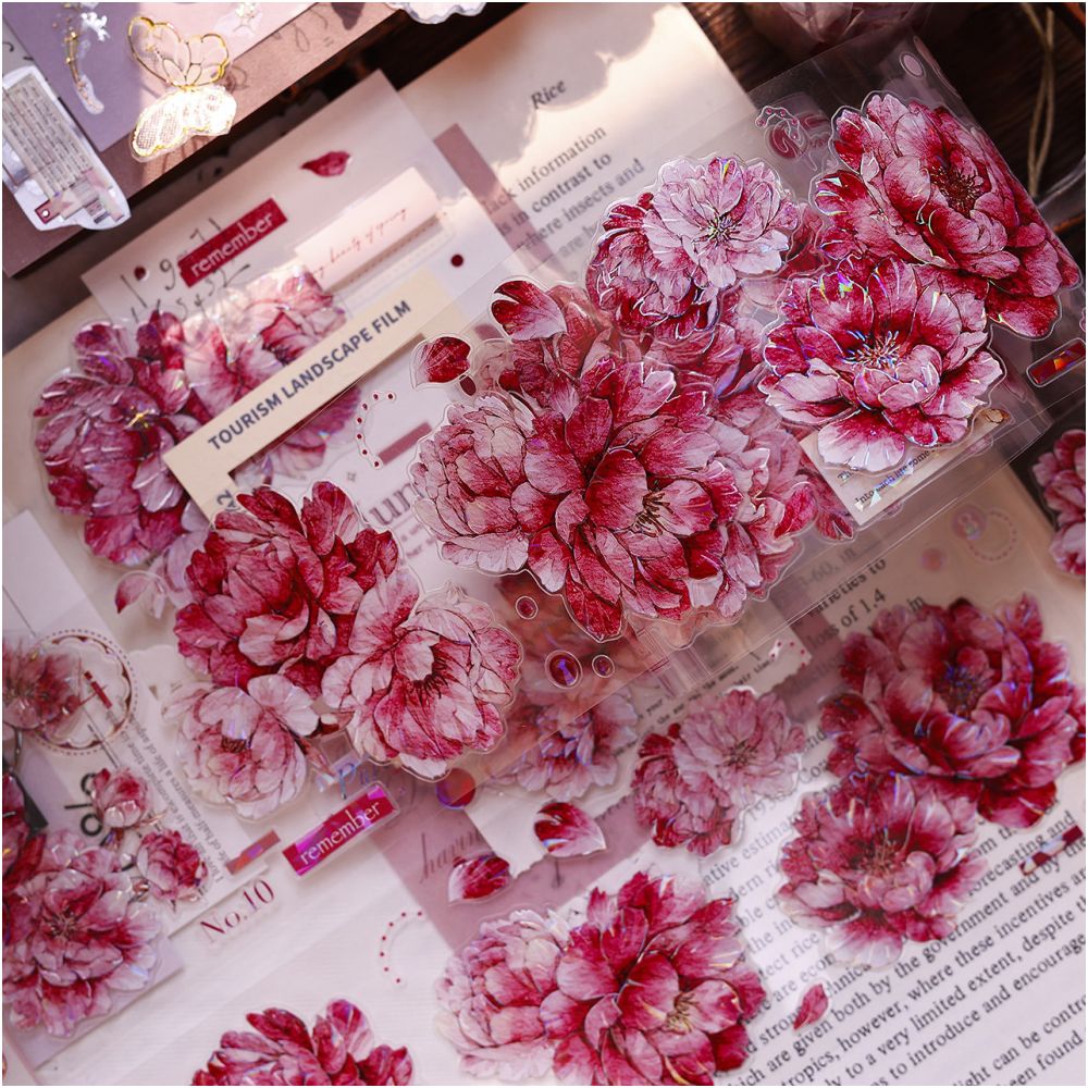 Peony Pink Flower PET Tape 6cm x 1 2m image 2