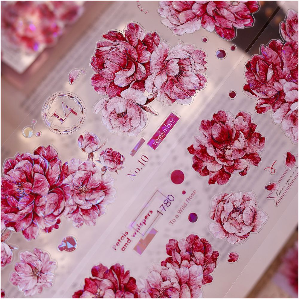 Peony Pink Flower PET Tape 6cm x 1 2m image 3