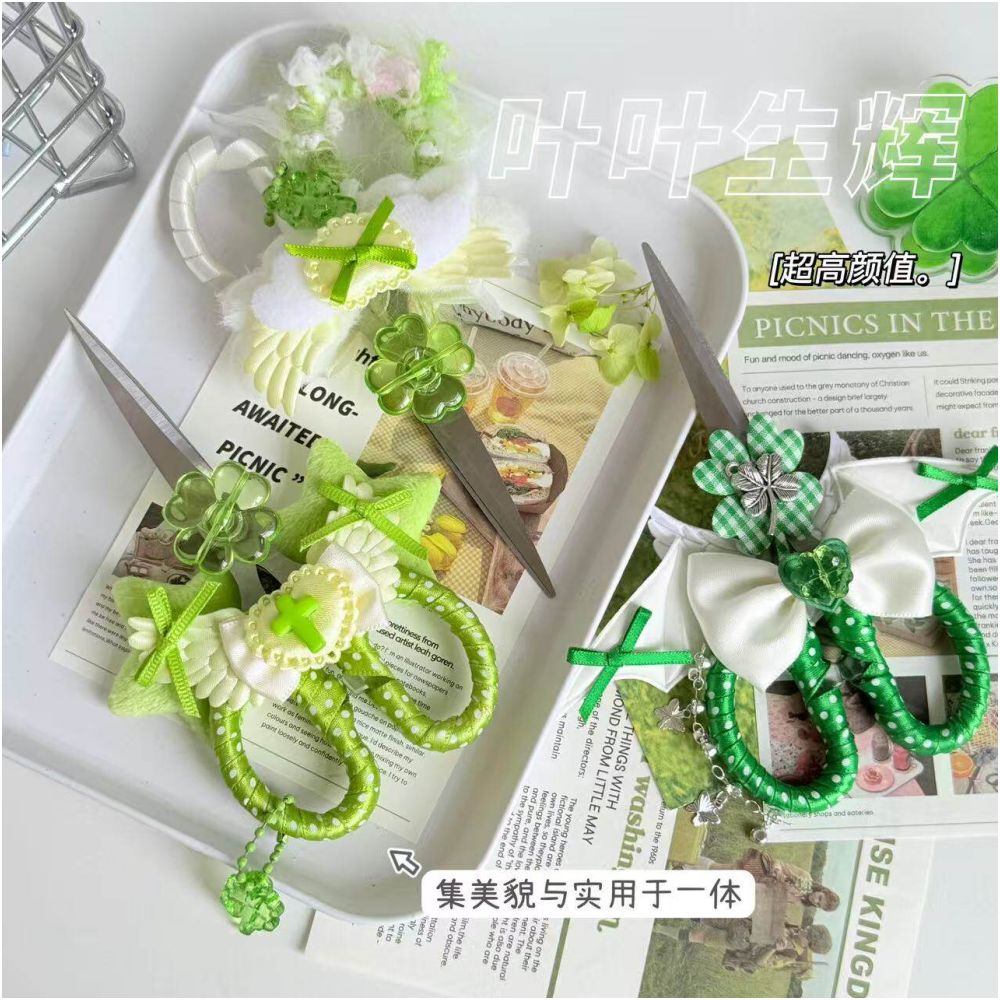 Cute Art Scissors Handmade Clover image 0