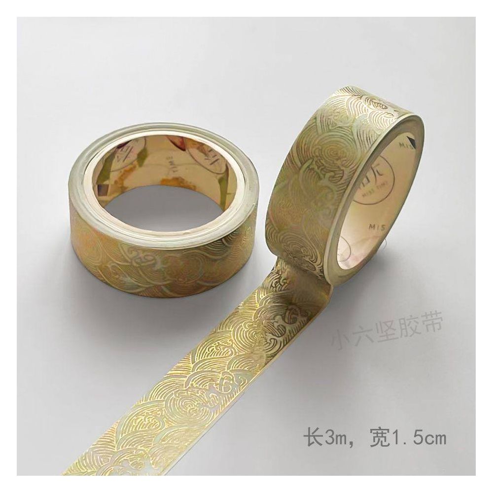 10 pieces of gold foil tape retro style lace tape handmade accounting tape DIY decorative material self adhesive image 1