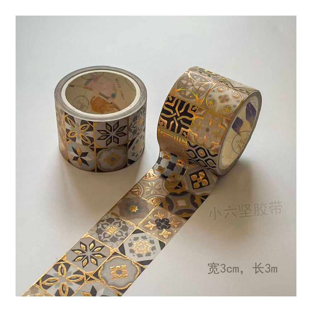 10 pieces of gold foil tape retro style lace tape handmade accounting tape DIY decorative material self adhesive image 5