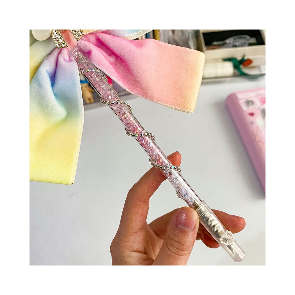 Super Immortal Gradient Bow Flowing Sand Pen Knife Hand Account Open Box Art Knife Exquisite Open Box Artifact Can Replace Blades image 3