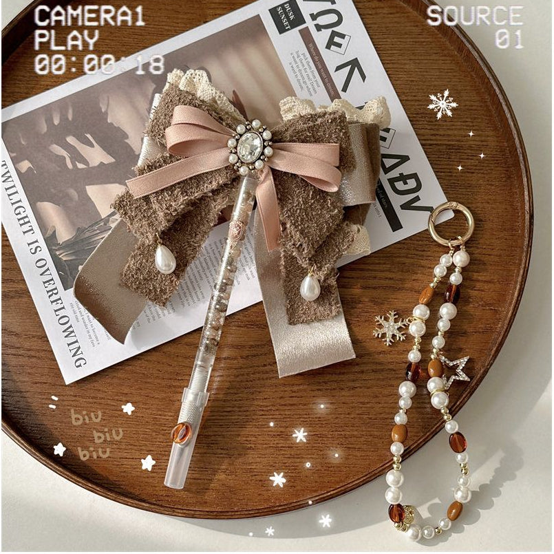 Maillard Ribbon Lace Bow Float Pearl Paper Knife image 0